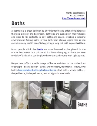Bathroom baths &amp; Bathtubs - Traditional &amp; Modern Baths | Banyo