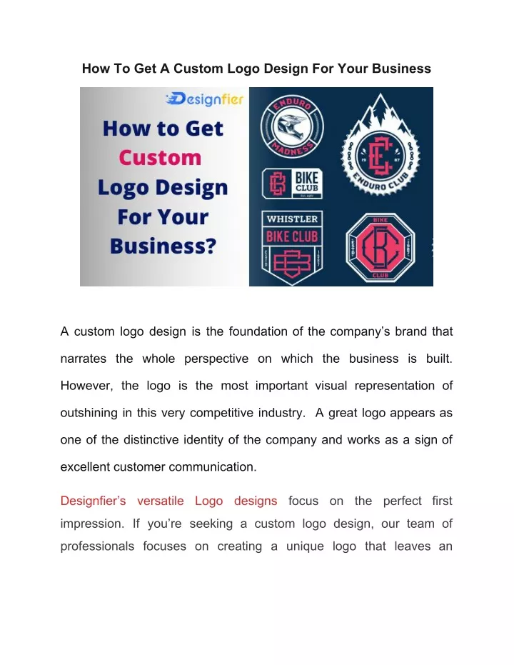 how to get a custom logo design for your business