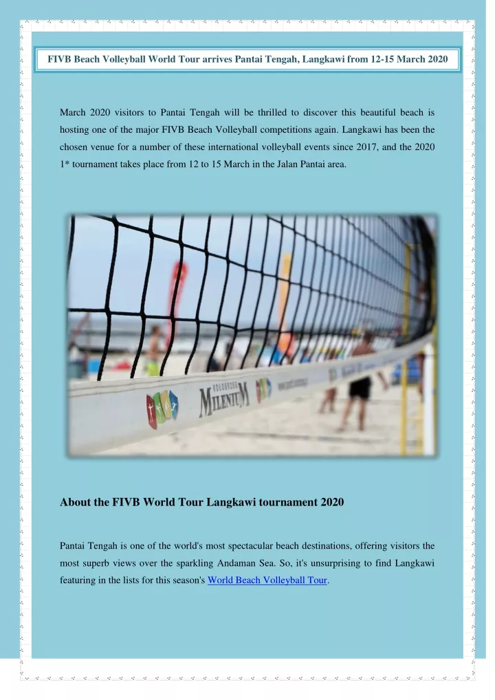 fivb beach volleyball world tour arrives pantai