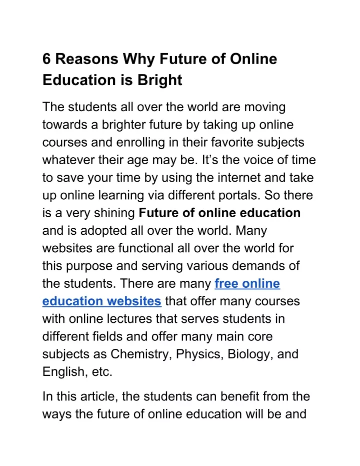 6 reasons why future of online education is bright