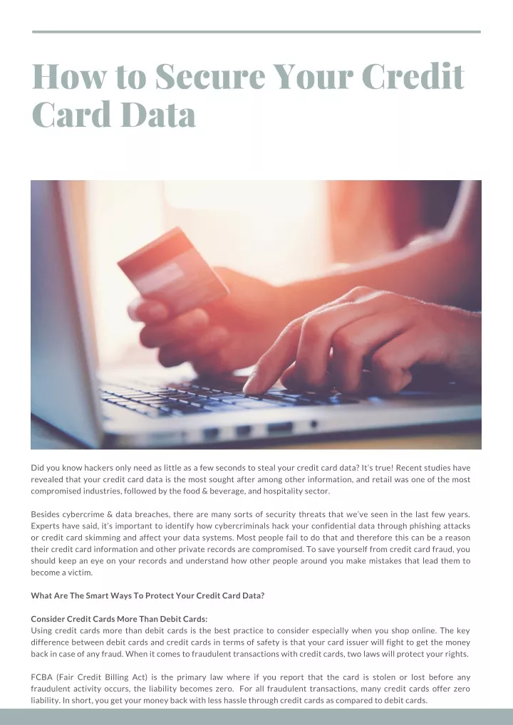 how to secure your credit card data