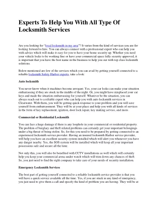 experts to help you with all type of locksmith