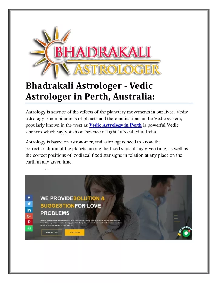 bhadrakali astrologer vedic astrologer in perth