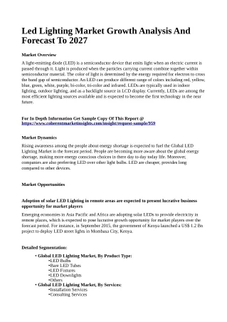 led lighting market growth analysis and forecast