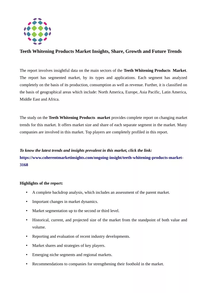 teeth whitening products market insights share