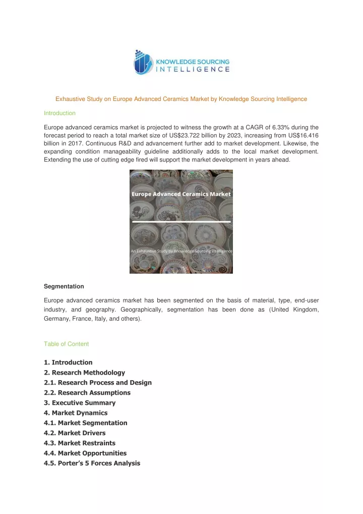 exhaustive study on europe advanced ceramics