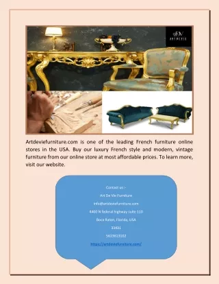 French Furniture Store in USA | Artdeviefurniture.com