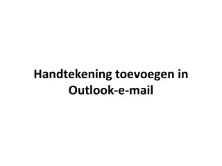 handtekening toevoegen in outlook e mail