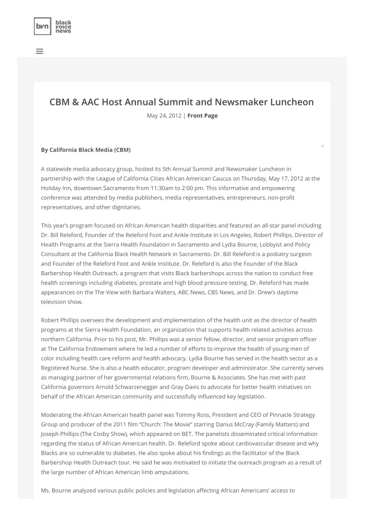 cbm aac host annual summit and newsmaker luncheon