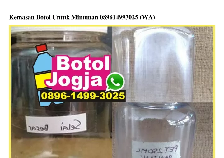 kemasan botol untuk minuman 089614993025 wa