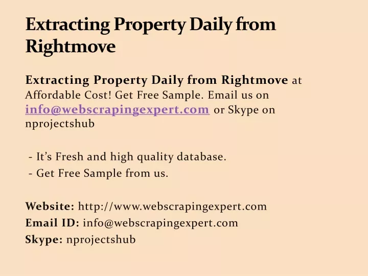 extracting property daily from rightmove