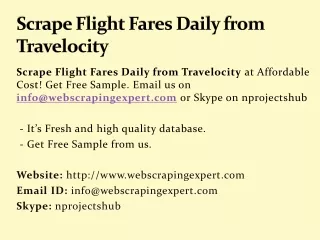 scrape flight fares daily from travelocity