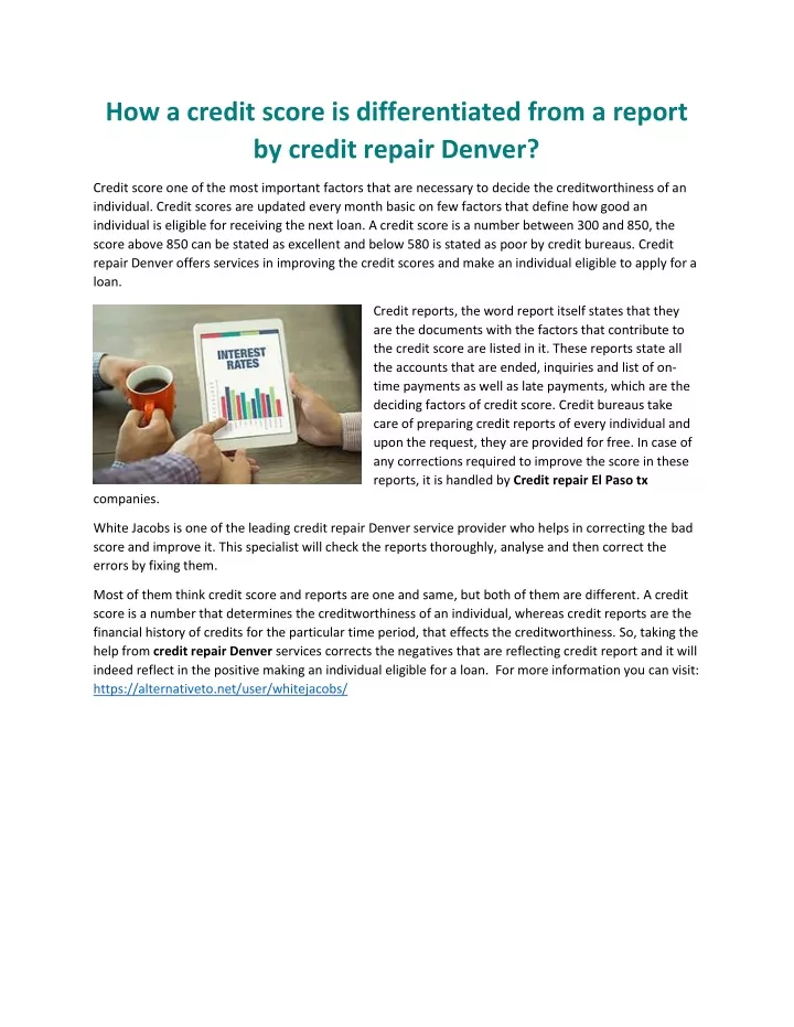 how a credit score is differentiated from