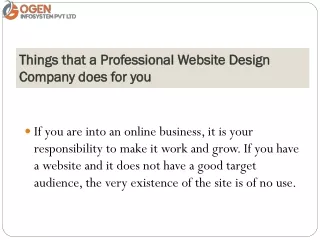 Things that a Professional Website Design Company does for you