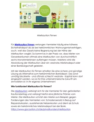mietkaution firmen