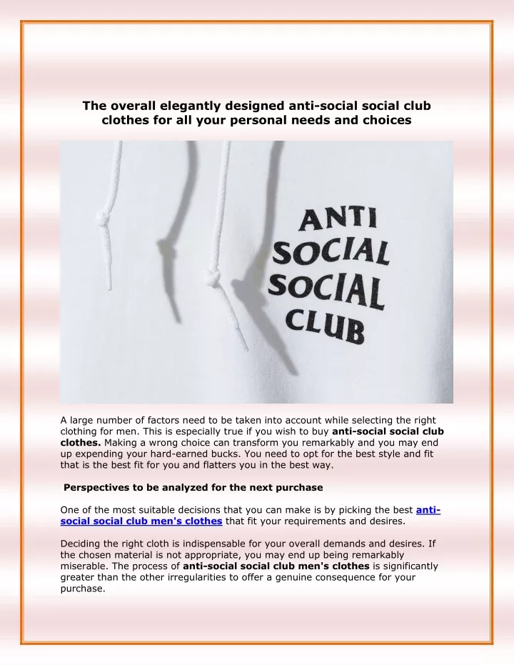 the overall elegantly designed anti social social