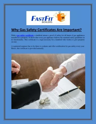 why gas safety certificates are important