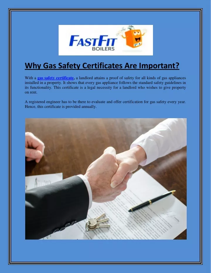 why gas safety certificates are important
