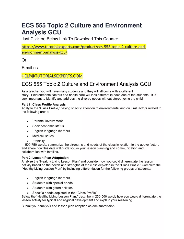 ecs 555 topic 2 culture and environment analysis