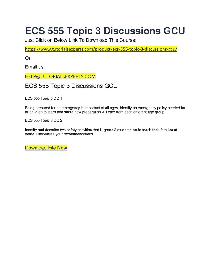 ecs 555 topic 3 discussions gcu just click