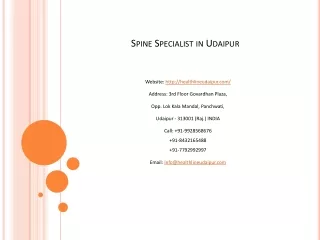 Spine Specialist in Udaipur