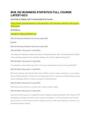 bus 352 business statistics full course latest gcu