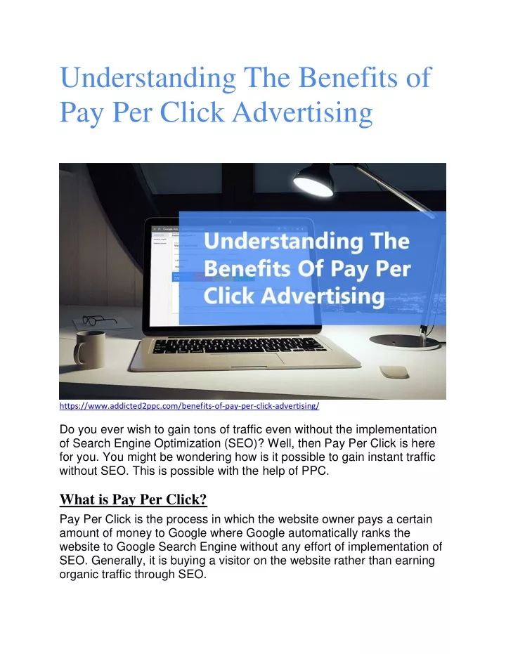 understanding the benefits of pay per click