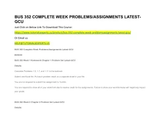 bus 352 complete week problems assignments latest