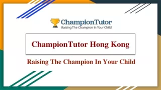 Champion Tutor HK The Most Trusted Private Home Tuition Agency (補習 中介) In Hong Kong