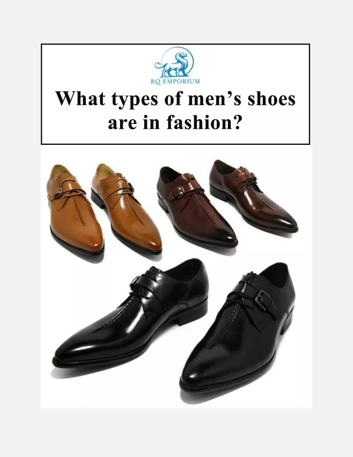 what types of men s shoes are in fashion