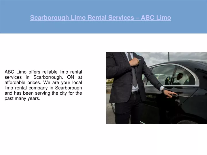 scarborough limo rental services abc limo