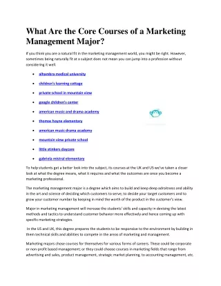 what are the core courses of a marketing