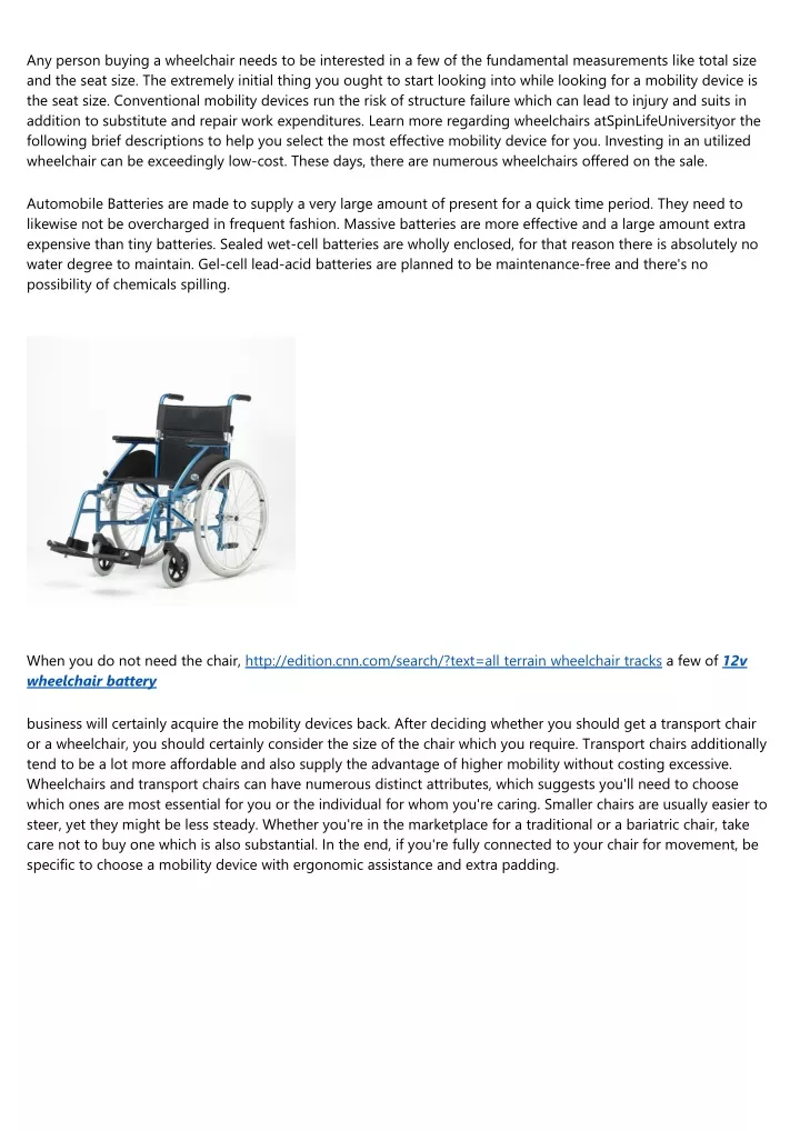 any person buying a wheelchair needs