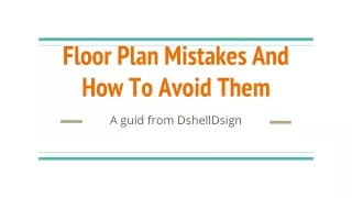 Common Floor Plan Mistake And How To Avoid Them