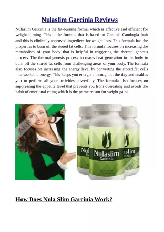 nulaslim garcinia reviews