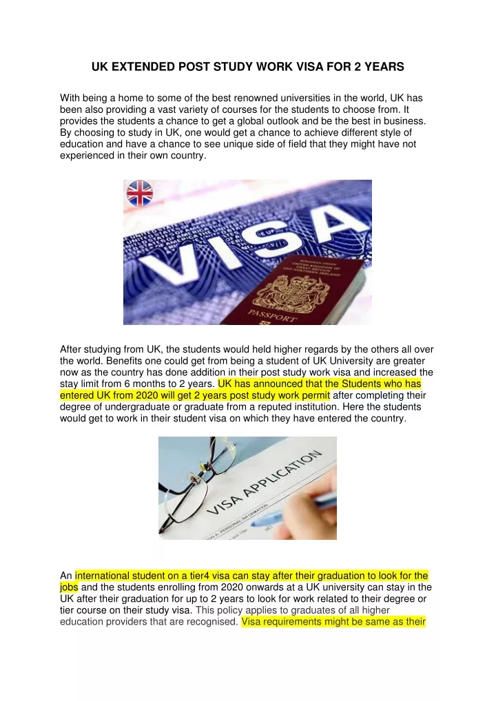 uk extended post study work visa for 2 years