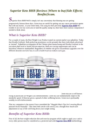 Superior Keto BHB Reviews "Where to Buy" Benefits & Side Effects (Website)!