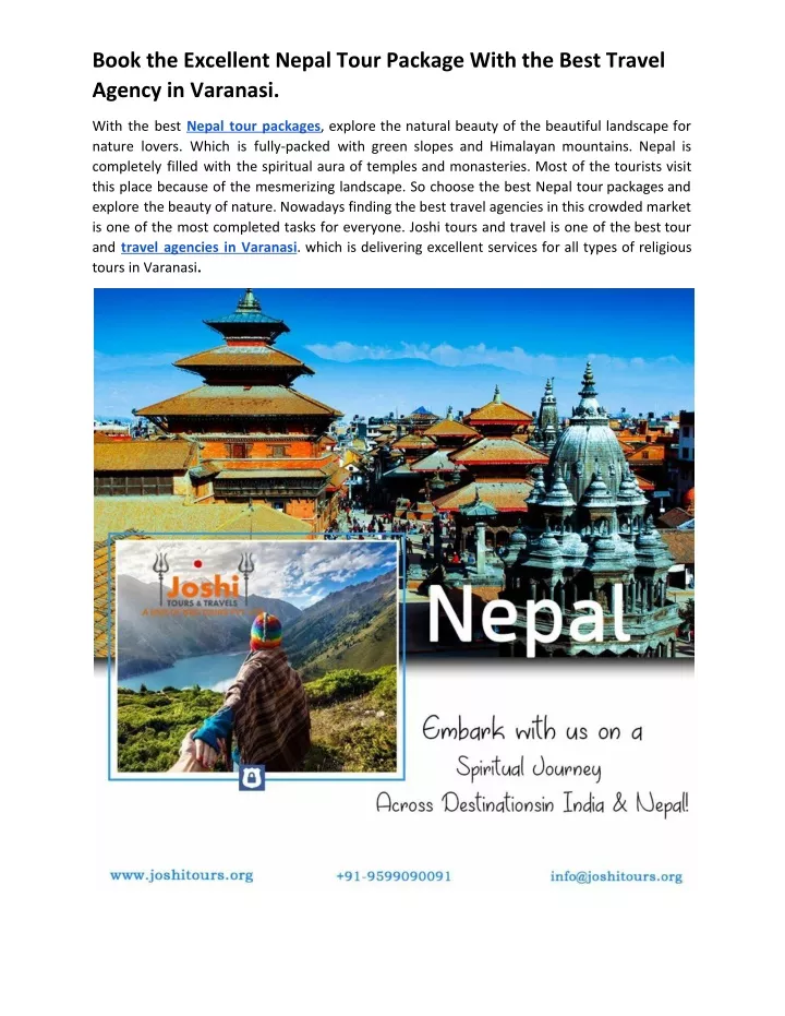 book the excellent nepal tour package with