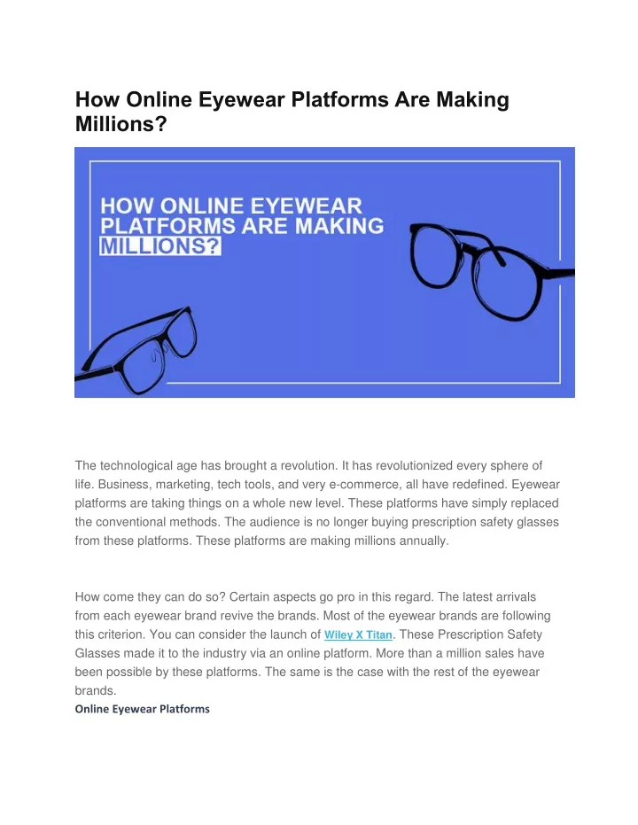 how online eyewear platforms are making millions