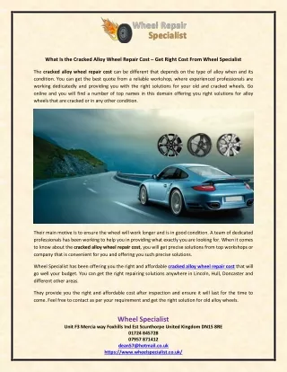What Is the Cracked Alloy Wheel Repair Cost – Get Right Cost From Wheel Specialist