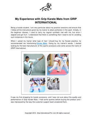 My Experience with Grip Karate Mats from GRIP INTERNATIONAL