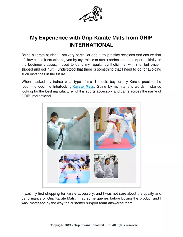 my experience with grip karate mats from grip