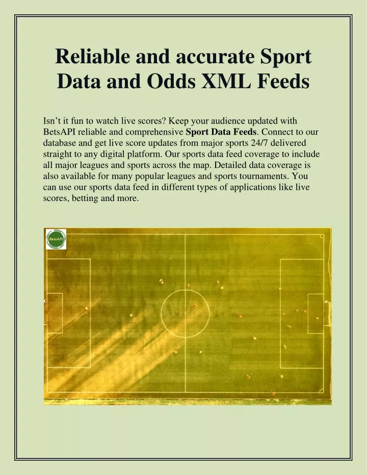 reliable and accurate sport data and odds