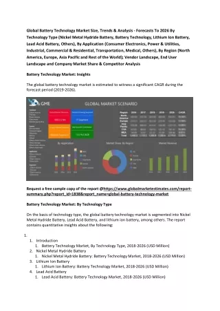 global battery technology market size trends