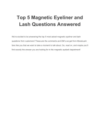 Top 5 Magnetic Eyeliner and Lash Questions Answered