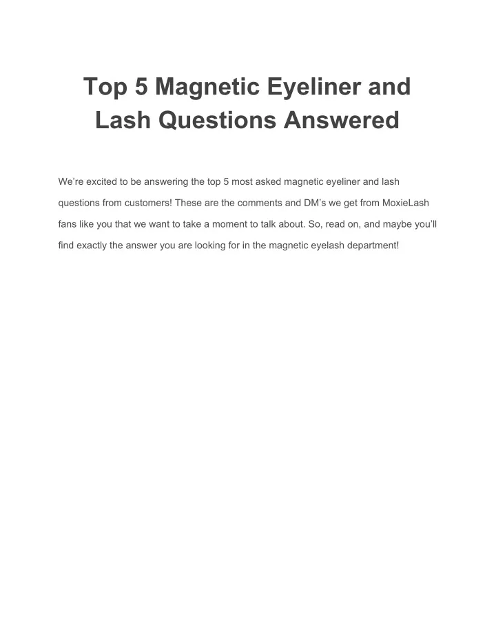 top 5 magnetic eyeliner and lash questions