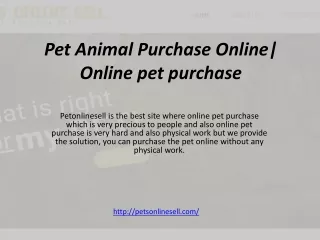 Online pet purchase| Pets online sell | Petsonlinesell