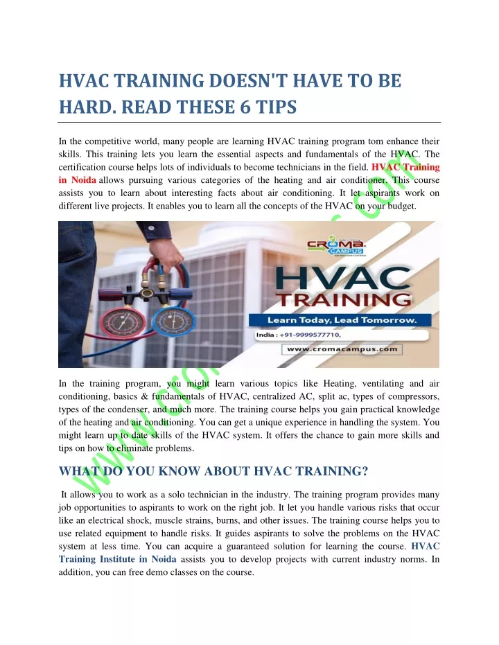 hvac training doesn t have to be hard read these