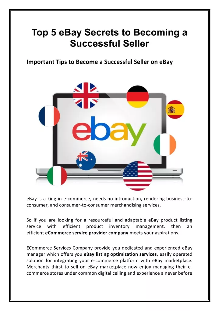 top 5 ebay secrets to becoming a successful seller