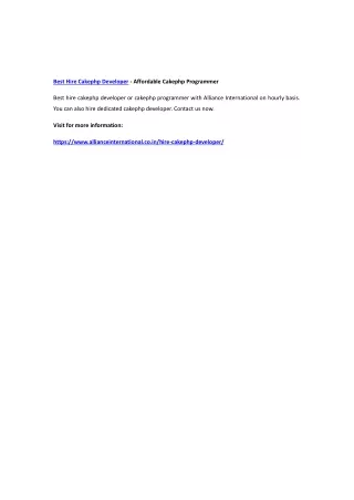 best hire cakephp developer affordable cakephp